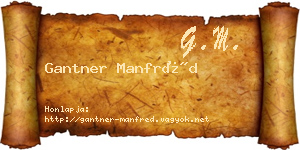 Gantner Manfréd névjegykártya